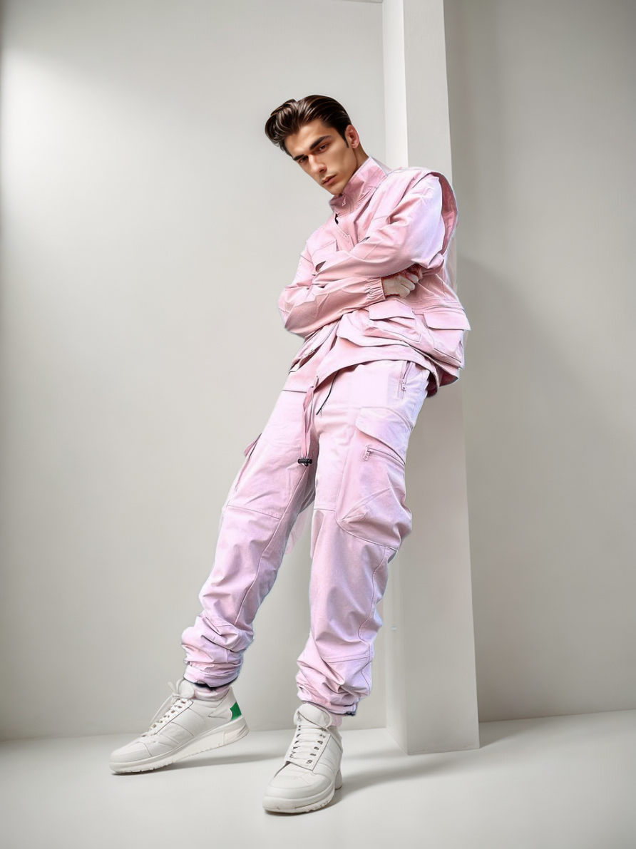 Custom wholesale factory selling menswear new trend single casual fashion street multi-color vest straight pants cargo set manufacture