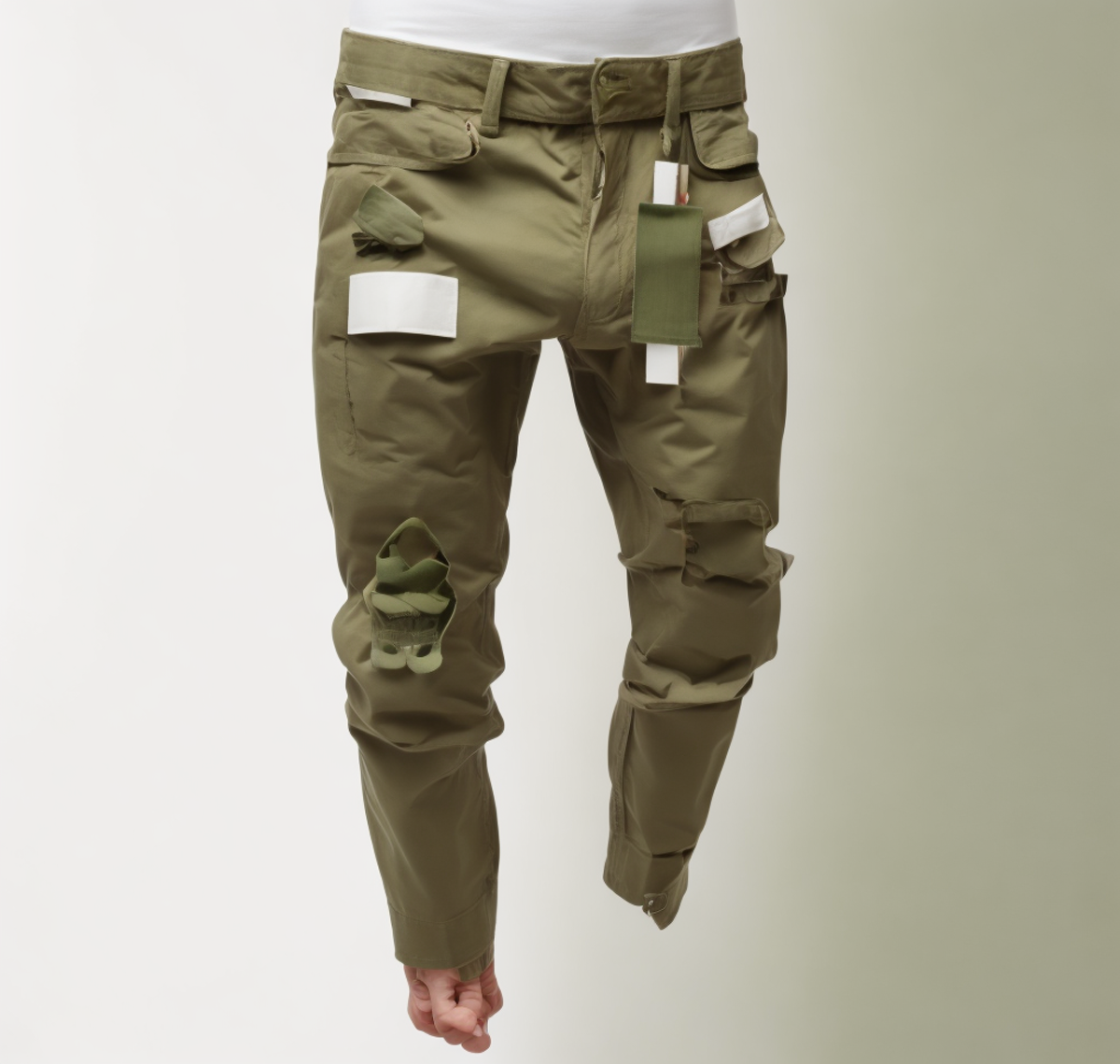 Italy Style Men's Distressed Art Patches Badge Pants supplier