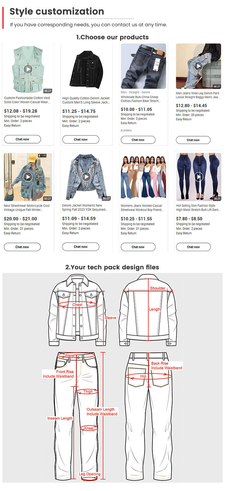 Custom wholesale factory direct sales ladies new casual fashion pocket design decoration medium blue wash micro flared jeans factory