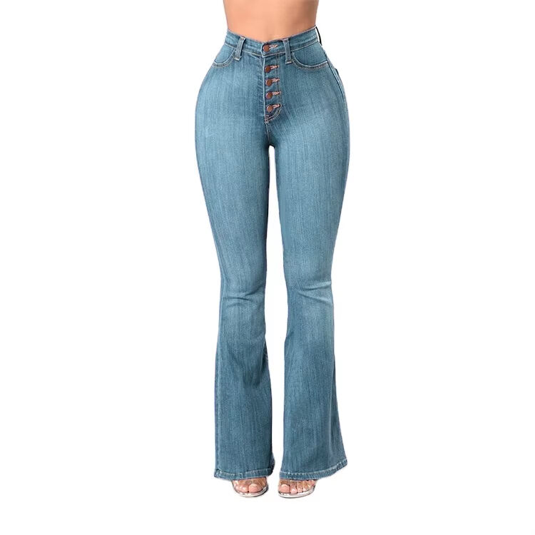 Ladies Skinny High Waist Jeans Hot Sale High Waist Women's Butt Lifting Denim Jeans Pants Wide Leg Pants Street Wear Pants Blue details