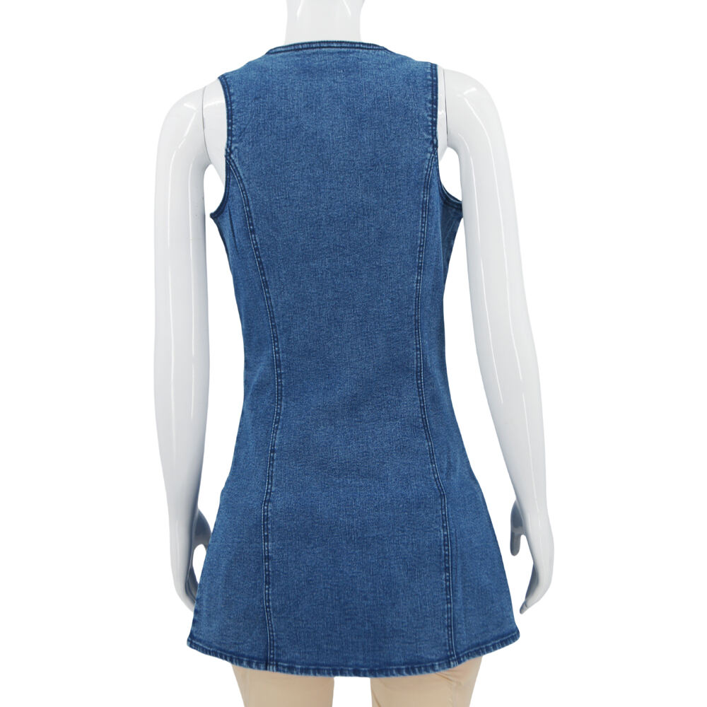 High Waist Denim Dress Summer Casual Neck Dress Fashion Sexy Tight Mini Skirts Denim Skirt for Women factory