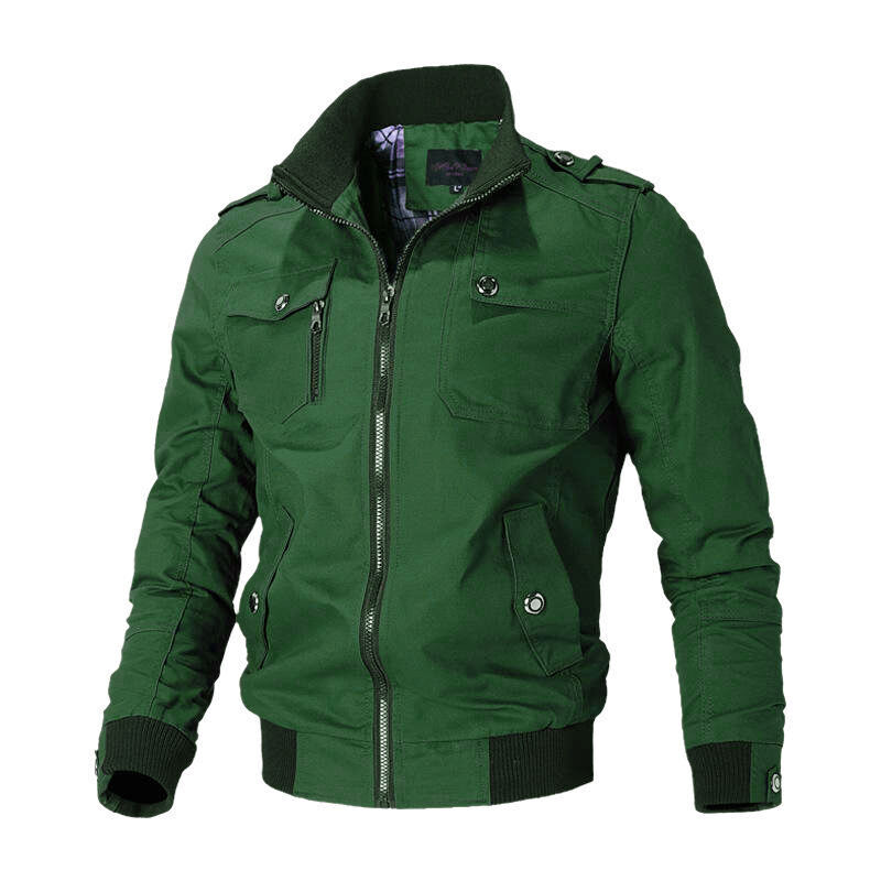 New Men's Jacket Korean Version Casual Men's Youth Stand Collar Spring and Autumn Cotton Coat Jacket for Men factory
