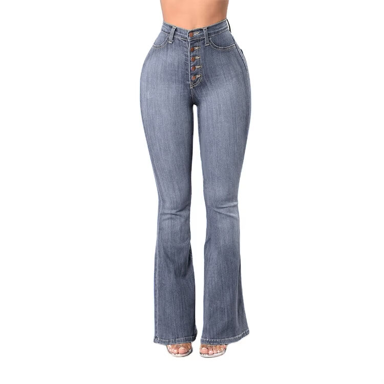 Ladies Skinny High Waist Jeans Hot Sale High Waist Women's Butt Lifting Denim Jeans Pants Wide Leg Pants Street Wear Pants Blue details