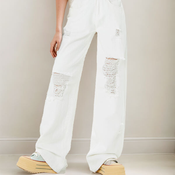 Innovation i hvide tørrede jeans