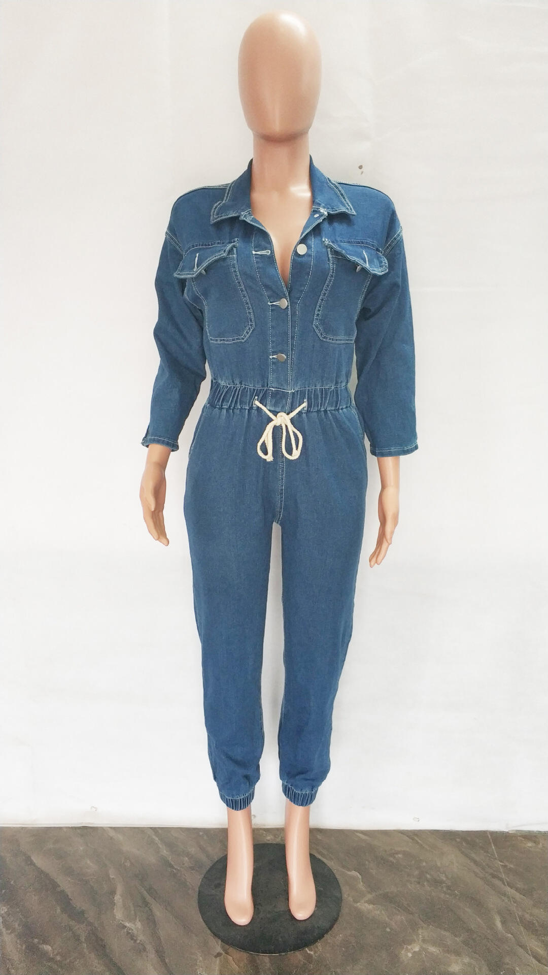 Hot Sale Plus Size 2023 One Piece Jumpsuit Loose Jeans Rompers Denim Outfits Wholesale Autumn Jeans Jumpsuit For Women Clothing manufacture