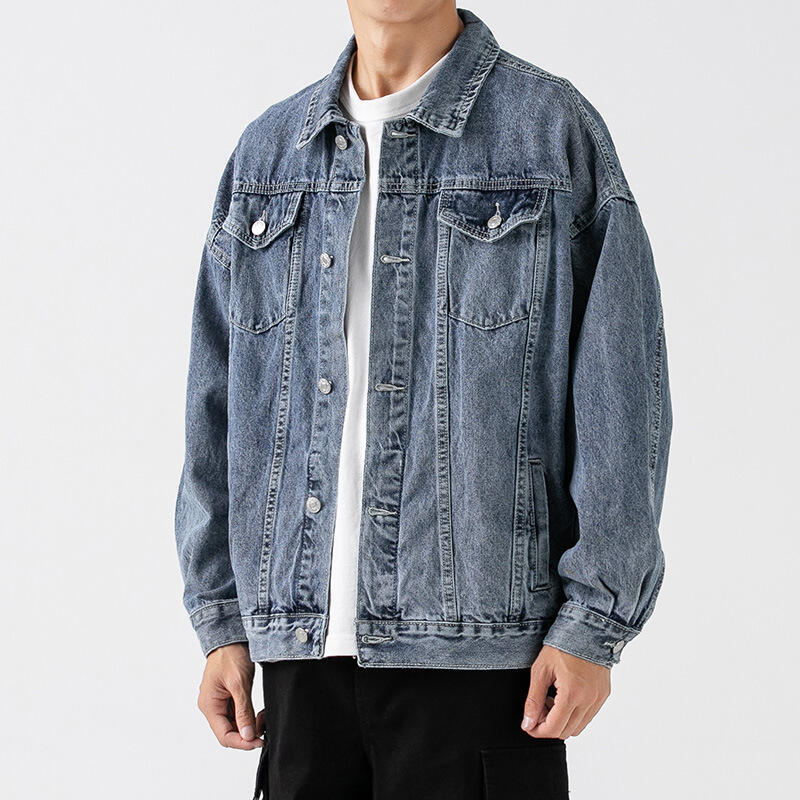 Suppliers Denim Cotton Fabric Jackets Oem Custom Manufacturer Pigment Washing Mens Jean Denim Jacket details