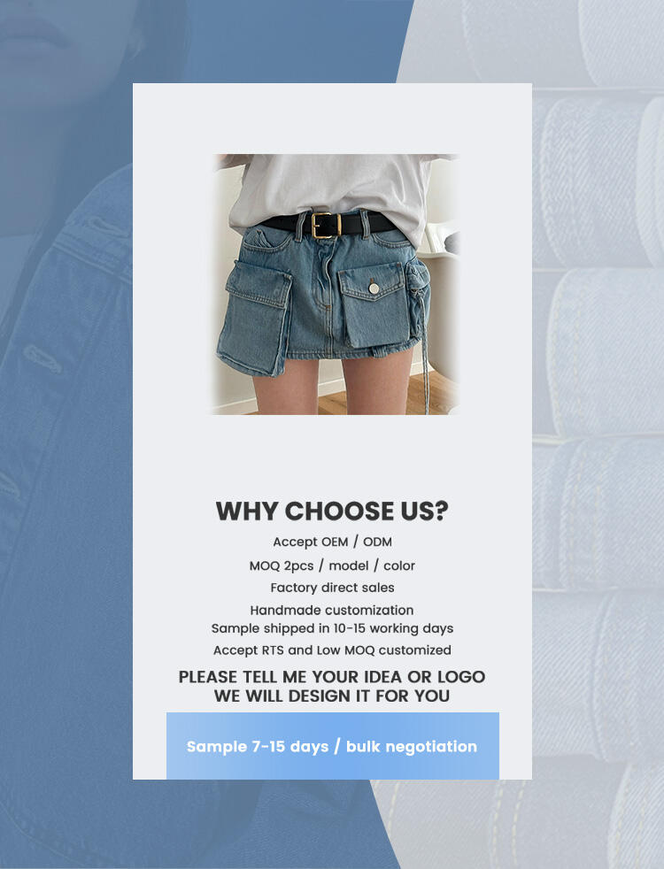 2024 Women's Slim-Fit Hip-Hugging Skirt For Women Elastic Women's Leg-Lengthening Casual Fashion Multi-Pocket Denim Skirt manufacture