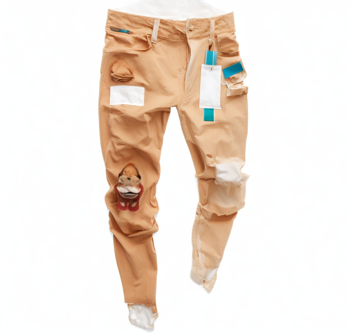 Italy Style Men's Distressed Art Patches Badge Pants manufacture