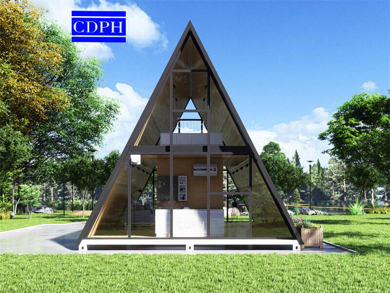 Boutique Loft Style deux étages modulaire un cadre en acier camping-car Bungalow Triangle Kit maisons pour hôtel maison