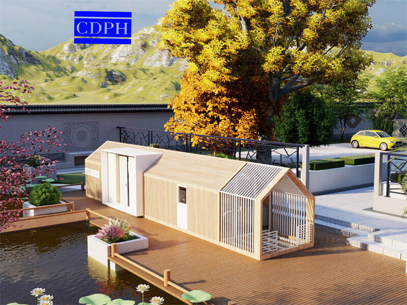 Luxe moderne intégré de 40 pieds Cadre structurel préfabriqué innovant Petites maisons en kit de cabine de construction à cadre en A