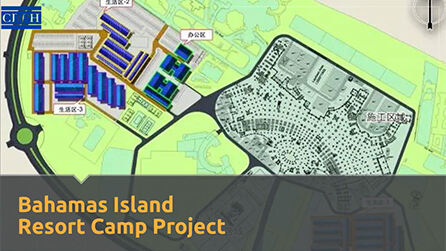 Projeto de acampamento Resort na Ilha das Bahamas