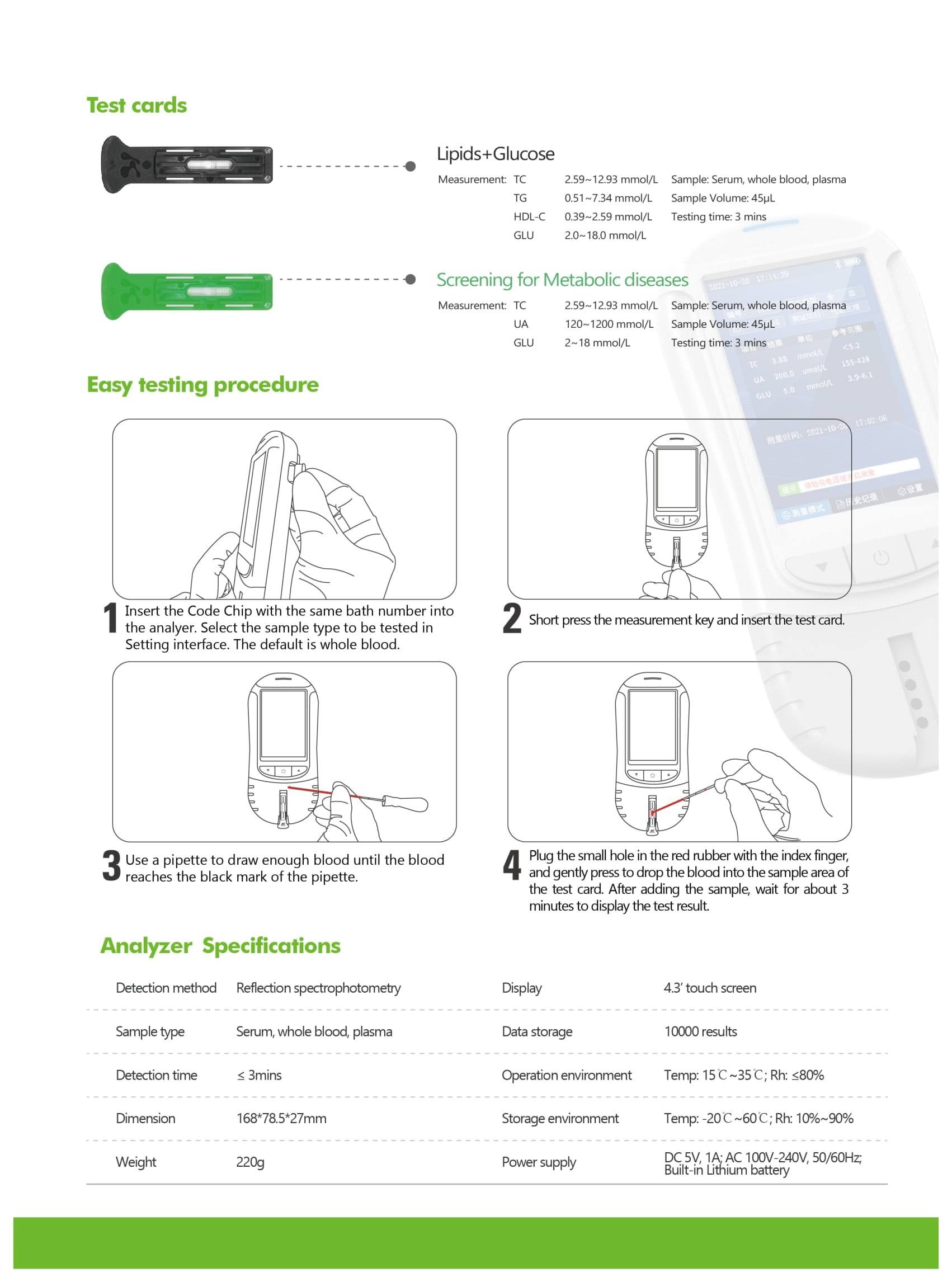 Portable Built in lithium battery dry biochemical analyzer Pocket Chemistry Analyzer manufacture