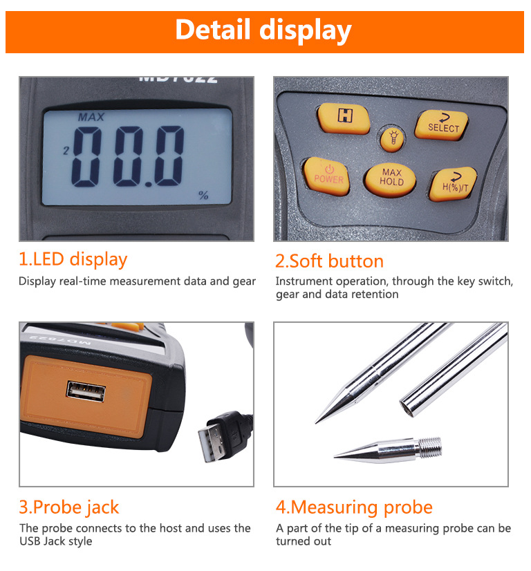 High Accuracy Grain Moisture Meter Rice Moisture Meter Wheat Moisture Meter details