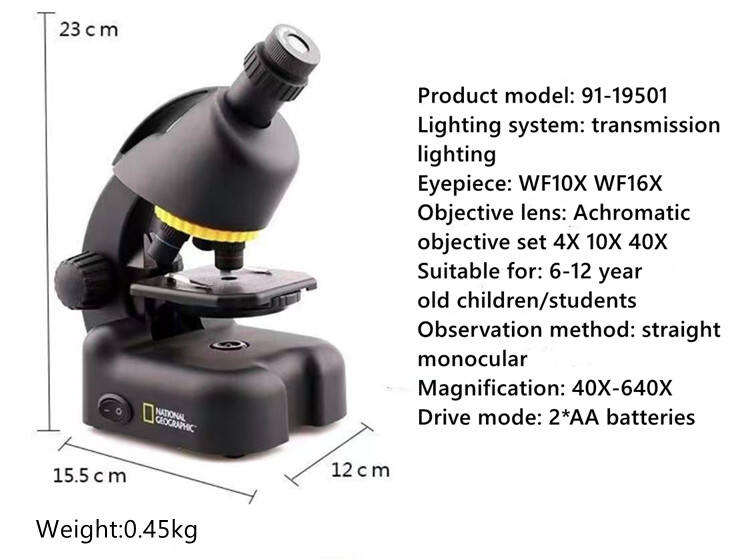 Wholesale Elementary School Science Experiment Toy Set Biological Microscope National Geographic Children's microscope manufacture