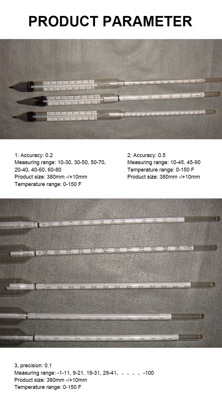 10-30, -1-101 Oil API, ASTM Hydrometer Petroleum Glass Hydrometer with temperature manufacture