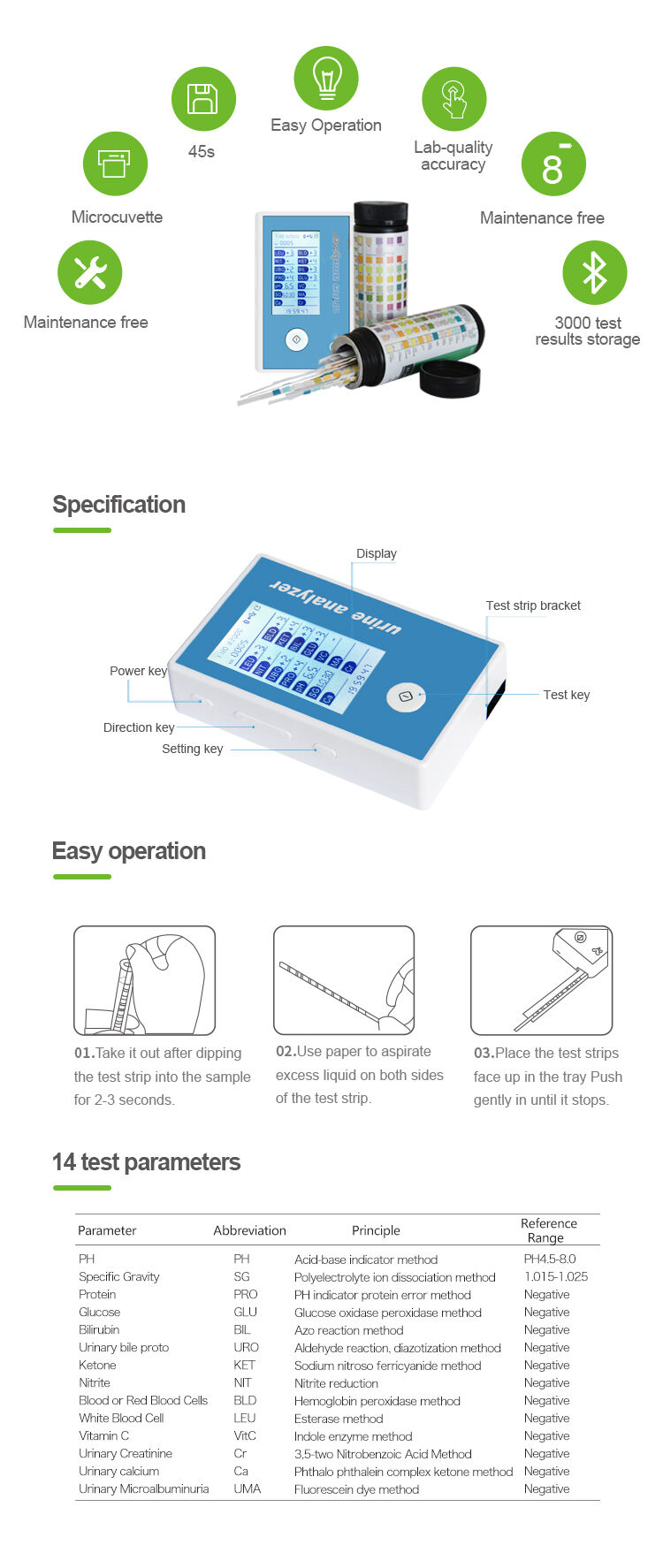 Vet Urine Test Chemistry Analyzer Veterinary Urine Analyzer with Rapid Test Paper supplier