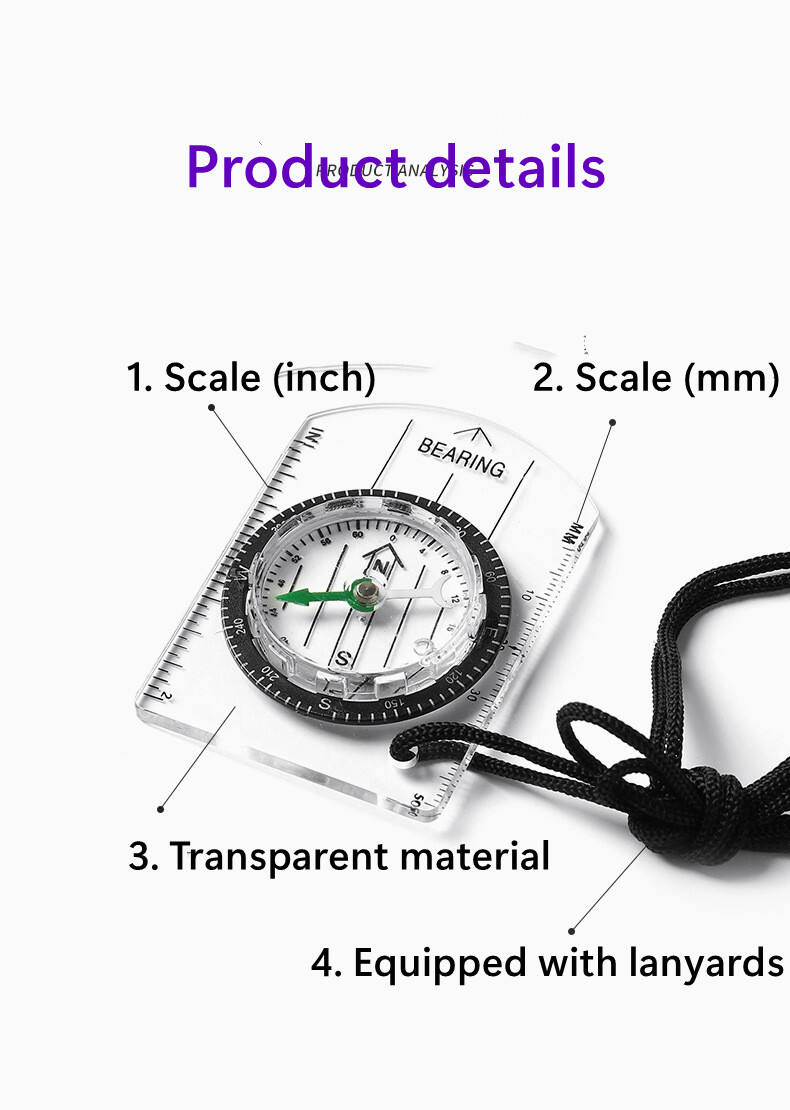 High precision drawing, survival in the wilderness, waterproof north arrow, multi-function map ranging scale compass manufacture