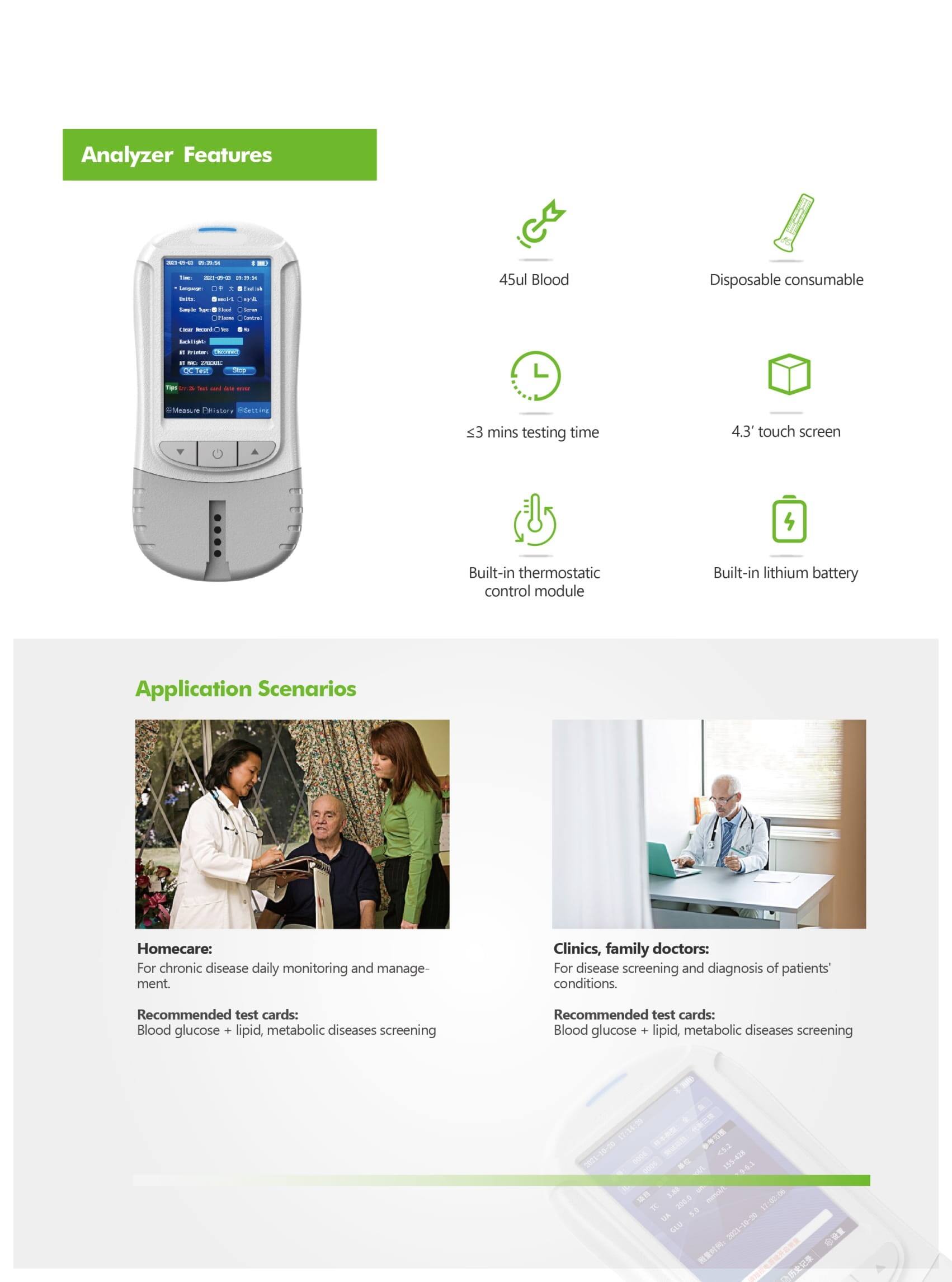 Portable Built in lithium battery dry biochemical analyzer Pocket Chemistry Analyzer details