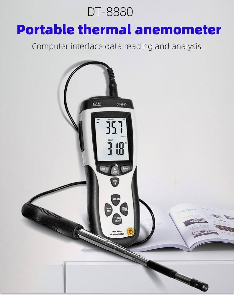 CEM thermal anemometer wind instrument hot wire anemometer DT-8880 supplier