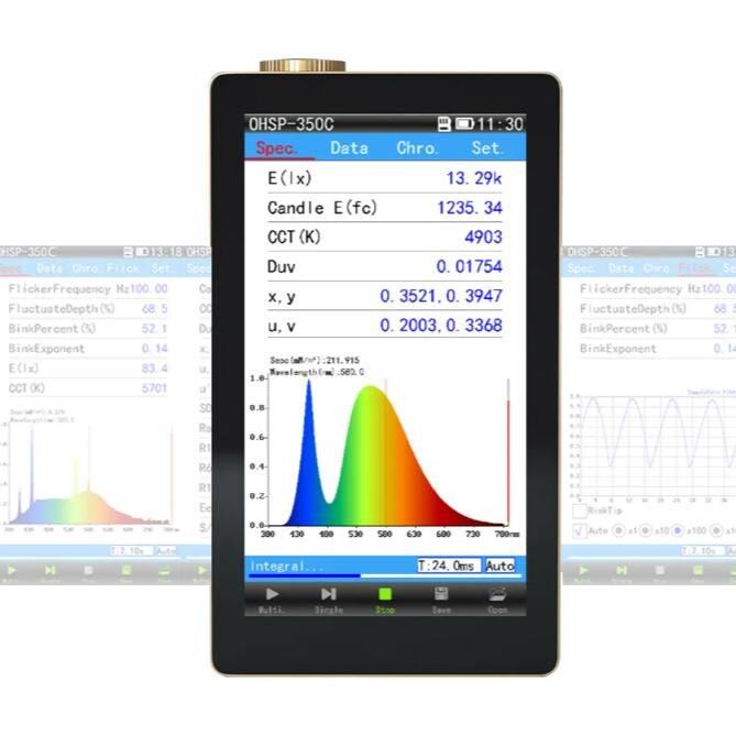 OHSP350C Economical Spectrum Analyser CCT Meter LED Light CRI Lux Spectrometer factory