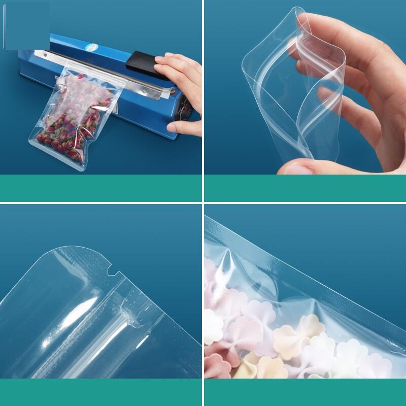 Food Ziplock Klar Custom Print Stand Up Pouch Zip Lock Emballage Transparent plastpose med lynlås fremstilling