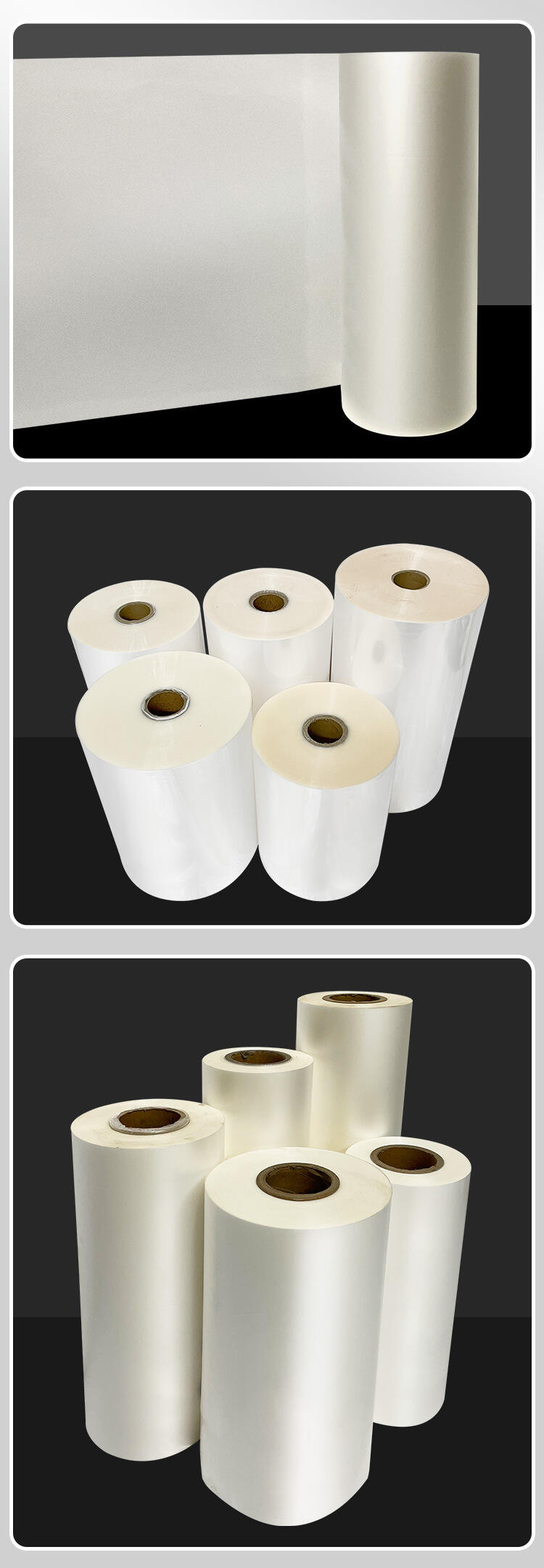 Factory supply glossy PET lamination roll film/ transparent PET film for food details