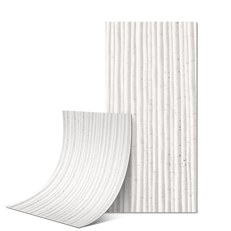 Flexible Ceramic Tile Bamboo Board A Cream White