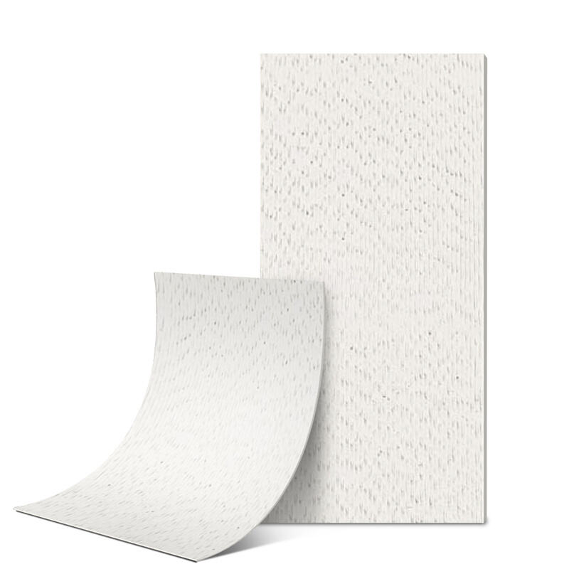 Flexible Ceramic Tile Wave Line Stone Cream White