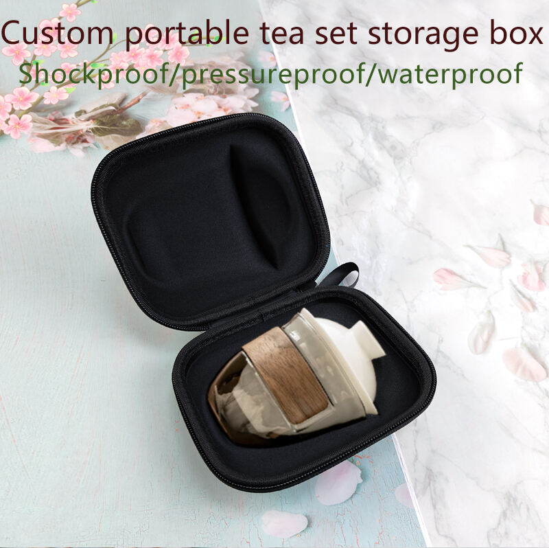 Outdoor Mini Clay Glass Cups Hard EVA Coffee Machine Case Travel Tea Cup Storage Bag With Handle supplier