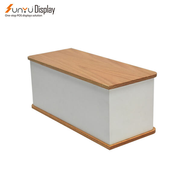 Showcase your products or devices with a chic wooden acrylic stand