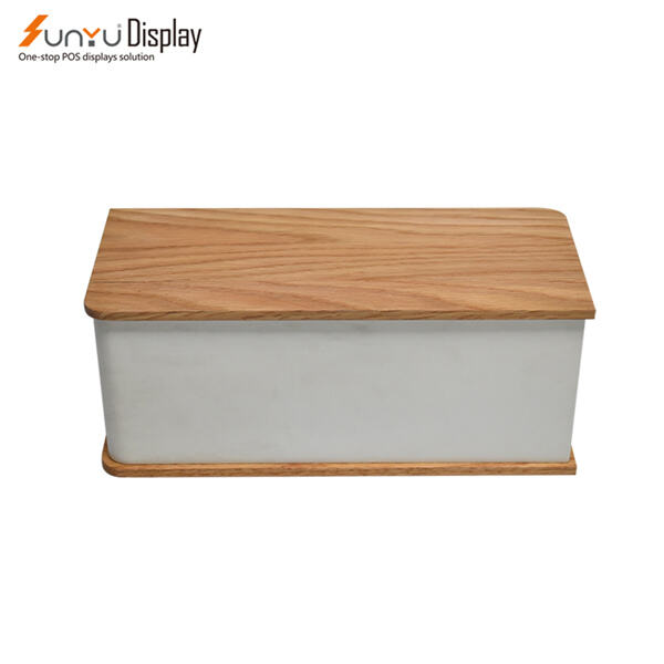 Upgrade your display with a durable wooden acrylic stand