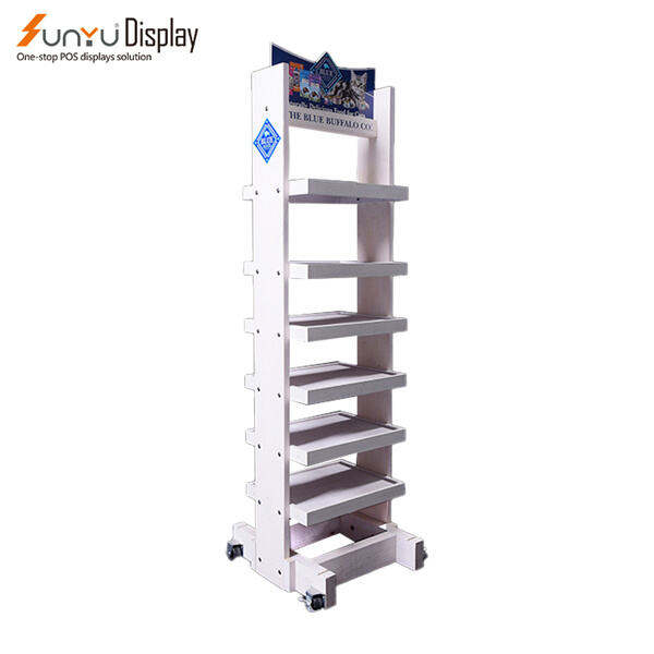 Enhance your retail space with a sleek and modern wood stand display