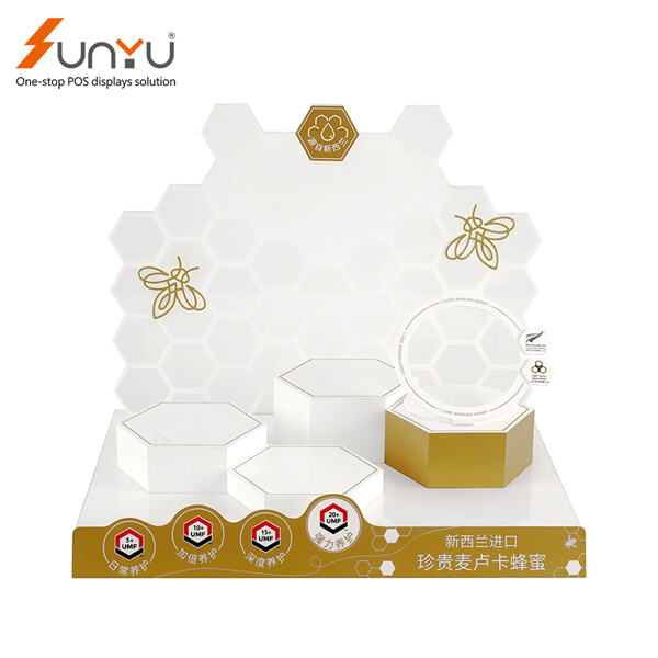 Versatile and durable white acrylic display stands for all your merchandising needs.