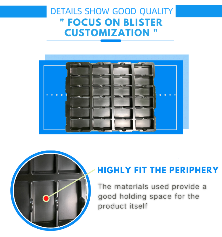 Leenol Durable Electronic Turnover Component PS Plastic Insert Tray ESD Vacuum Formed Disposable Blister ESD Packing Manufacture manufacture