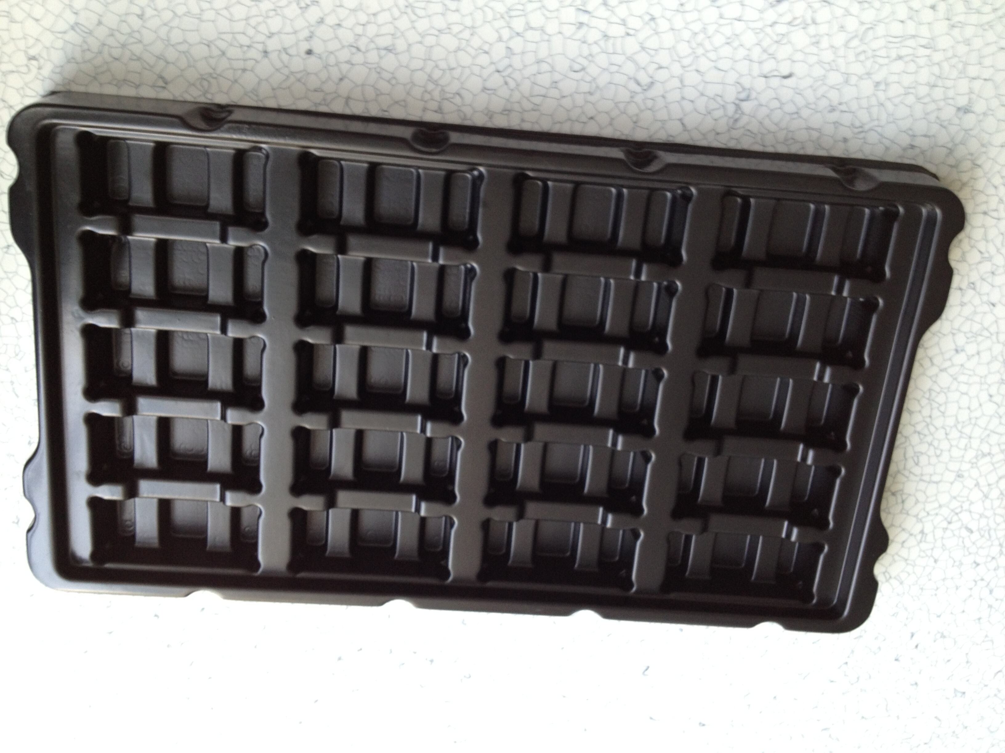 Leenol Antistatic Packaging Divided Blister Box Manufacturing Factory Black blister tray details