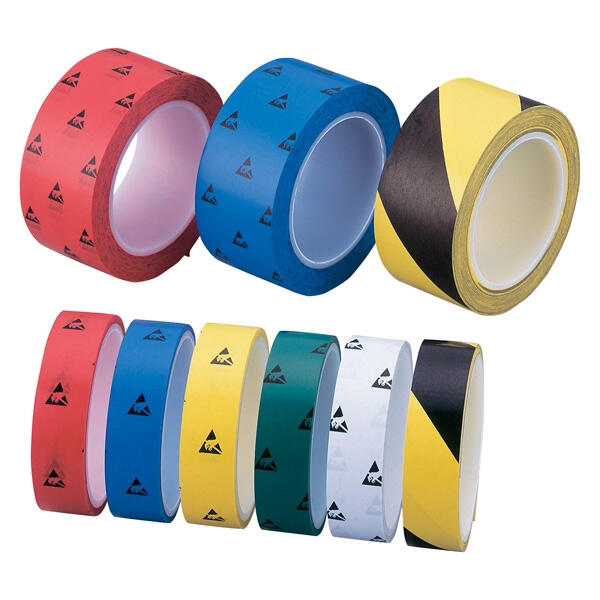 Leenol customized ESD PET colorful tape with ESD Symbols manufacture