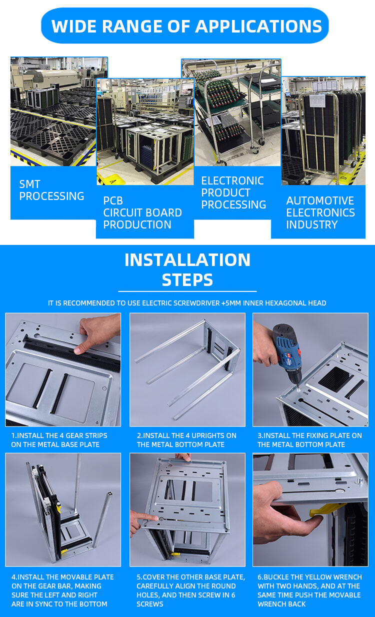 Support de stockage de Leenol Esd Magazine Rack/Pcb pour la chaîne de production SMT