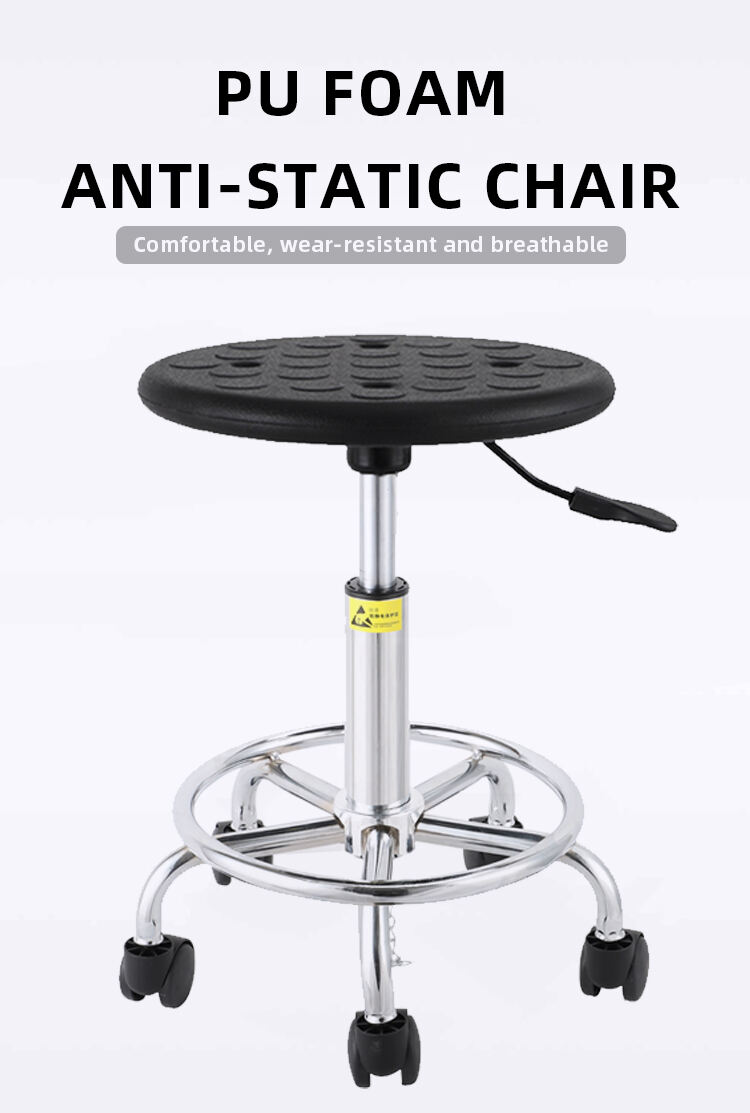 Leenol Laboratory Furniture Office Metal Adjustable Stool Lab Esd Chair Cushion Anti-static Chair factory