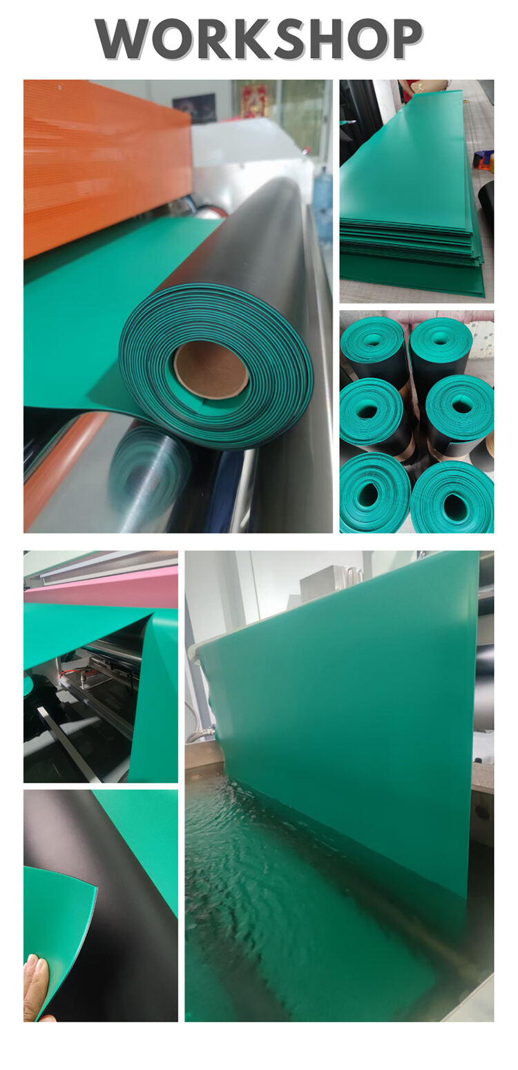 Leenol Anti-slip Two Layers Esd Rubber Sheet Tapete Antiestatico 1.2m X 10m X 2mm Esd Table Mat factory