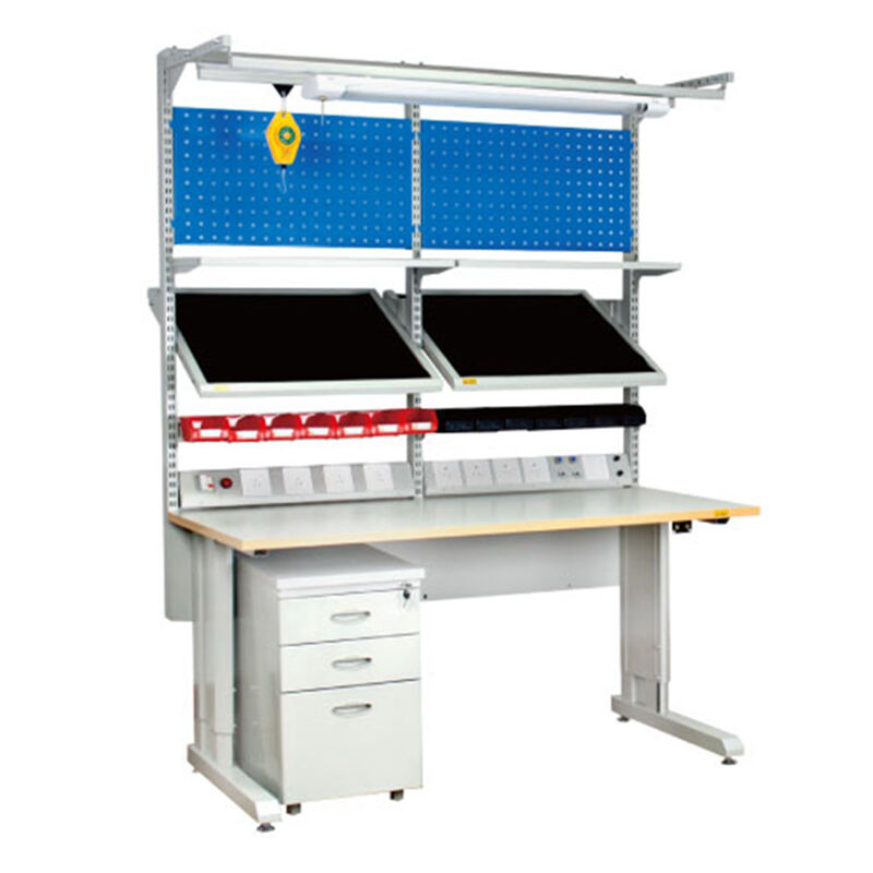 Poste de travail d'emballage avec table d'appoint et ligne de roulement pour la fabrication de réparation de téléphones portables