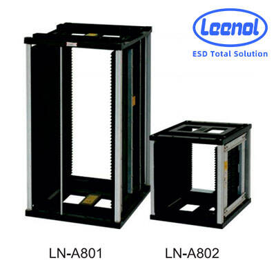 Industrial SMT ESD PCB store free standing metal black magazine display rack details