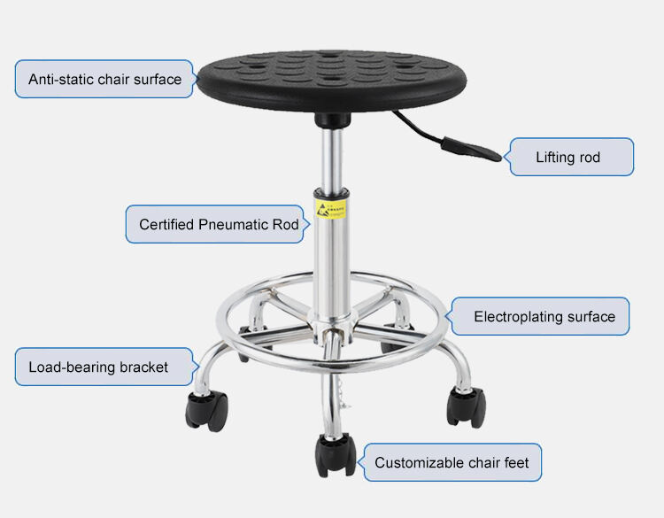 Leenol mobilier de laboratoire bureau métal tabouret réglable laboratoire Esd chaise coussin antistatique chaise usine