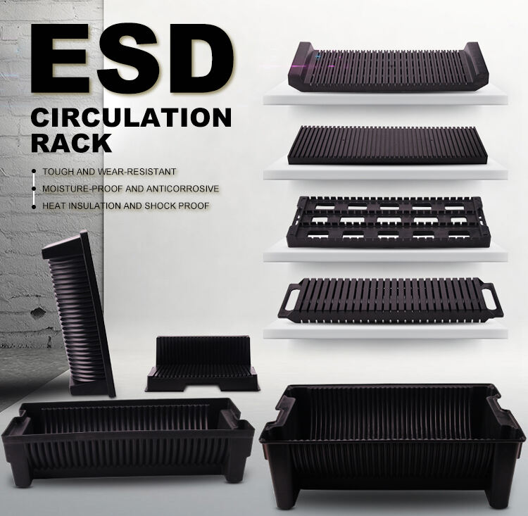 คลีนรูมจัดเก็บข้อมูล PCB ป้องกันไฟฟ้าสถิตชั้นวางการไหลเวียน esd ถาด PCB SMT ผู้จัดจำหน่ายวงเล็บพิเศษ