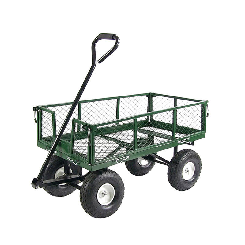 TC 4250 Тежка градинска метална мрежеста количка за тревни площи на открито Плажна количка