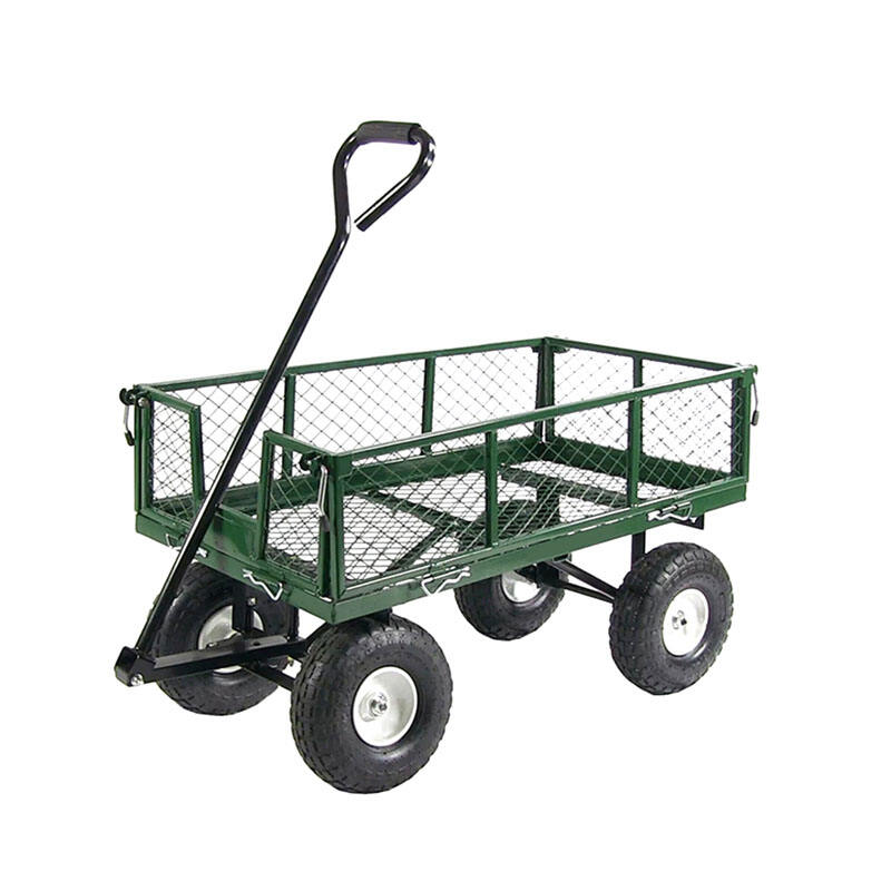 TC 4250 Utomhus Yard Gräsmatta Heavy Duty Trädgård Metal Mesh Cart Trolley Beach Utility Wagon