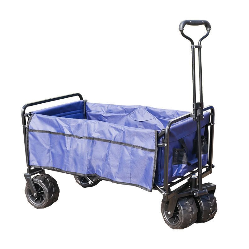 TC1015B Heavy Duty Wheel Garden Collapsible Outdoor Utility Wagon Hand Carts Trolleys Folding Beach Wagon