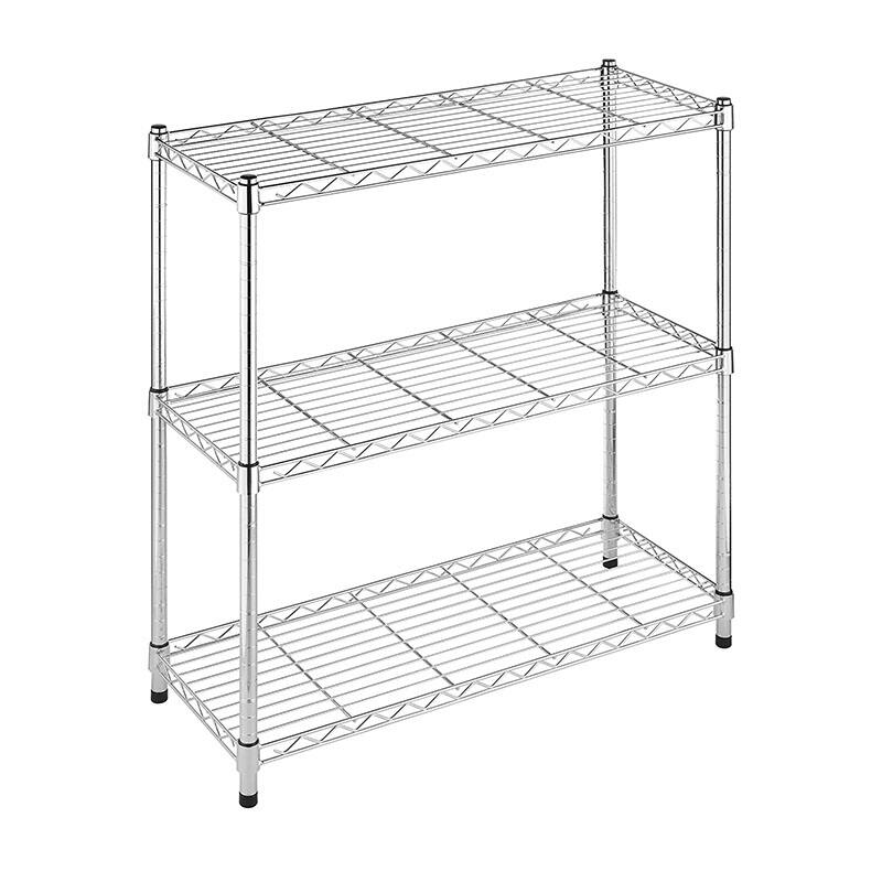 3/4/5 Tiers Utility Household Storage  Shelves Lightweight Medium Duty Metal Rack Chrome Wire Shelf