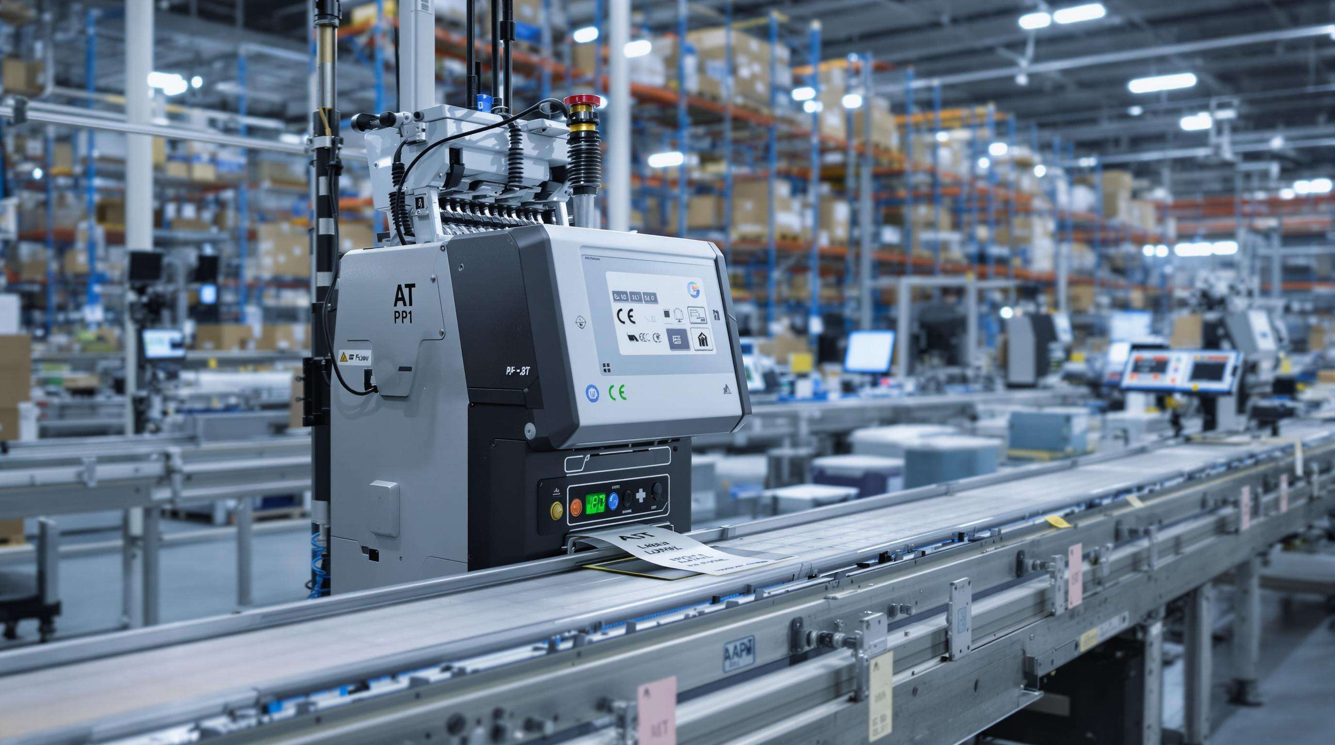 Automated warehouse with AI label printers synchronized with inventory systems