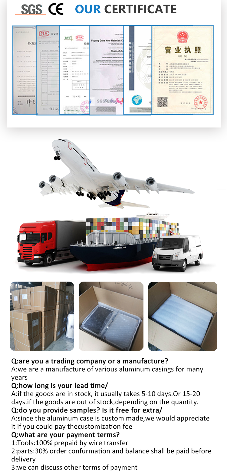 Customizable OEM/ODM Aluminum Trolley Case with Removable Lid and Wheels Display Flight Case factory