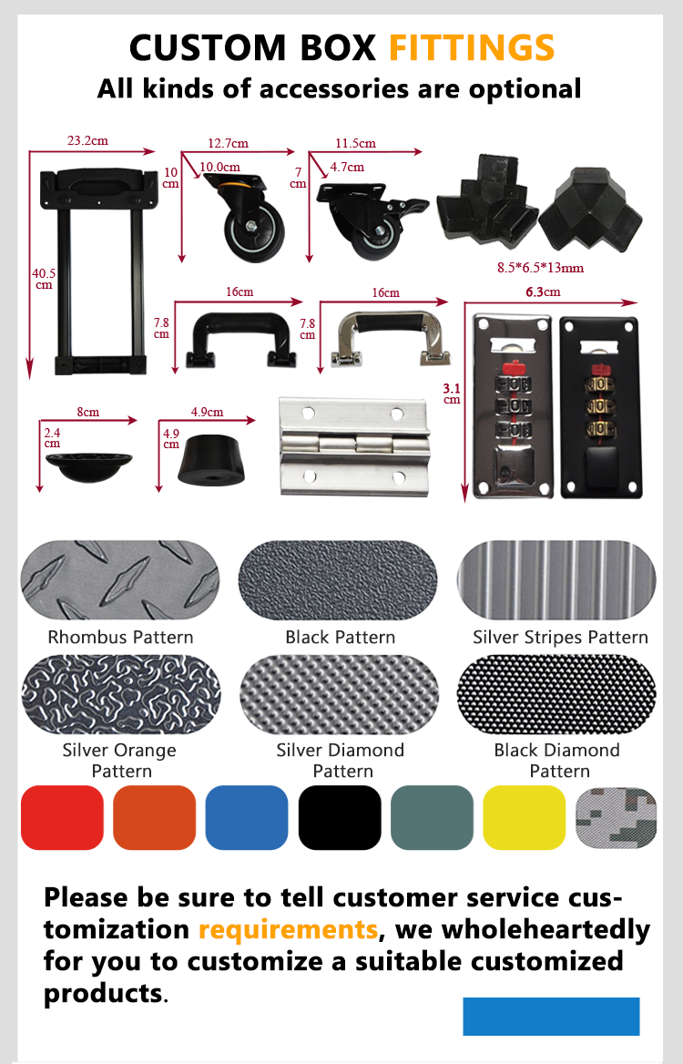 Customizable OEM/ODM Aluminum Trolley Case with Removable Lid and Wheels Display Flight Case manufacture